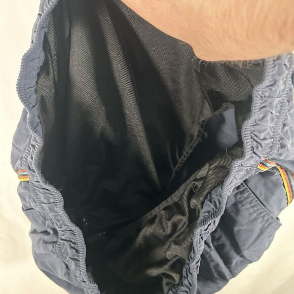 Paul Smith Swim Trunks Men's Large Blue Striped Mesh Lined Pockets Drawstring - Picture 7 of 8